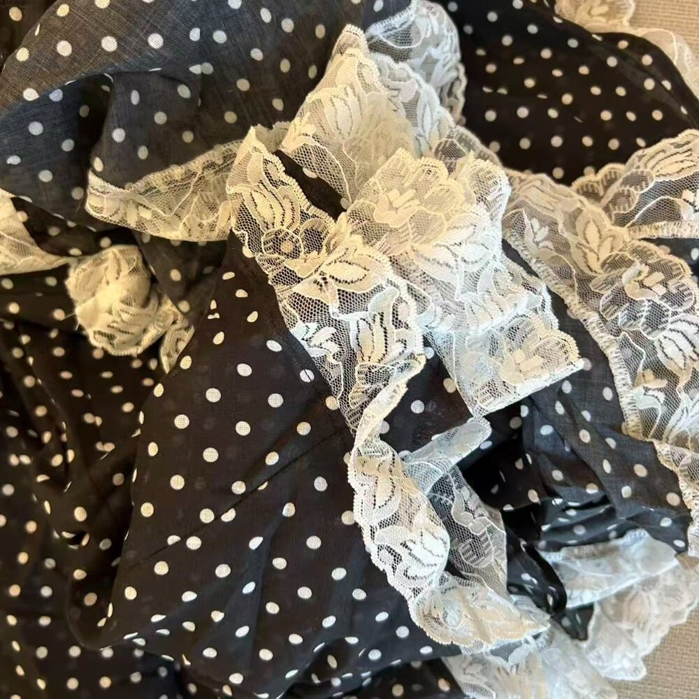 Selkie The Black Polka Dot Cupid Midi Dress Small - Picture 8 of 10